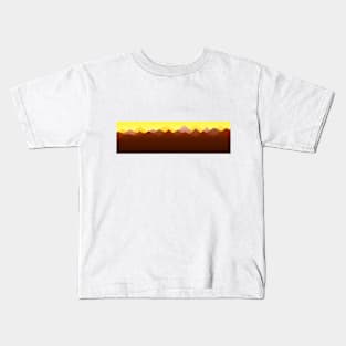 Mountains under yellow sky at sunset / sunrise Kids T-Shirt